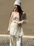 Giacca Sahariana con ricamo in maglia - Tricot Chic